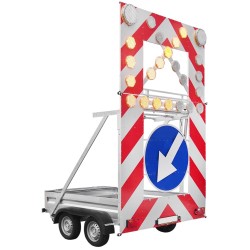 Remorca 2 AXE cu panou MARE cu ridicare electrica si telecomanda U26aa 